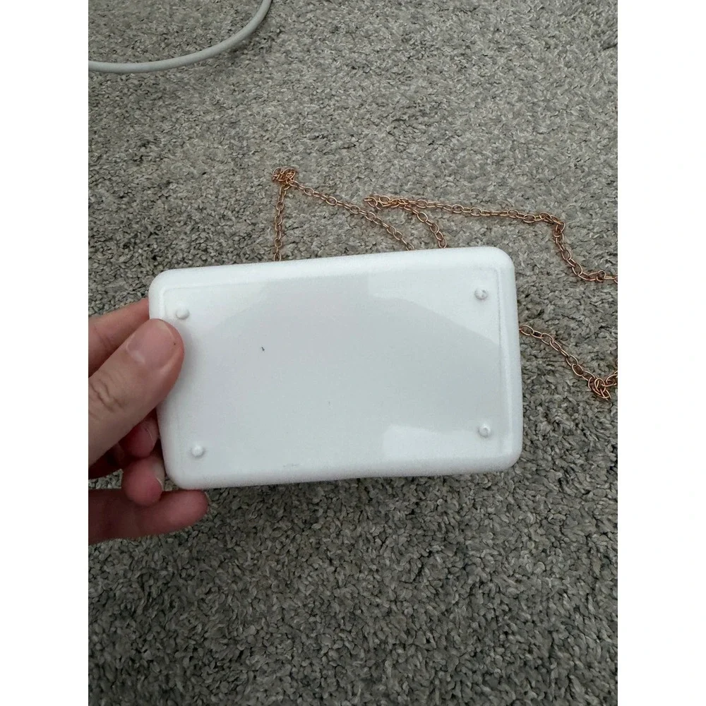 Mini White Jelly Purse with Gold Chain – NWT